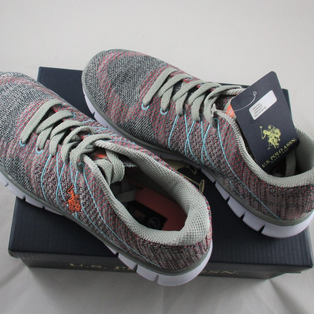 U.S. Polo Assn. Grey/Coral Sneakers